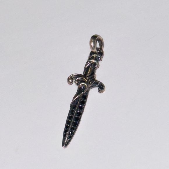 David Yurman Other - David Yurman Sterling Silver Dagger Pendant with Black Diamonds